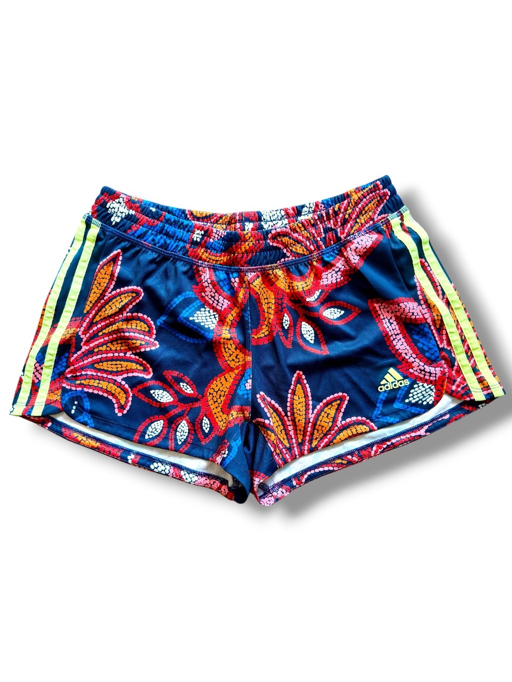 Women's Adidas Farm Rio Pacer 3-Stripes Knit Shorts in a blue floral print - Picture 7 of 16